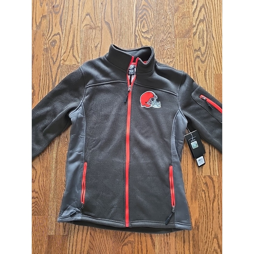 Cleveland Browns Full Zip Waffle Zip S NFL Team Apparel Brown & Orange NWT
